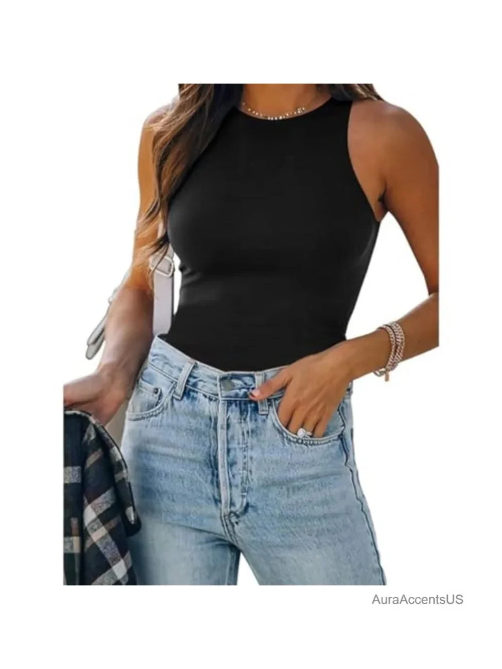 Seamless Tummy Control Shapewear Tank Top Body Shaper Camisole Halter Neck